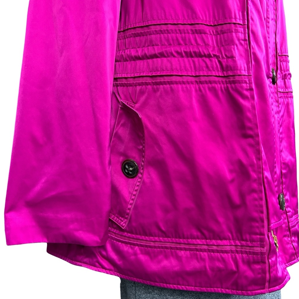 Escada Windbreaker Jacket Size 10 Convertible Collar Lightweight Rain Coat Pink - Picture 10 of 16